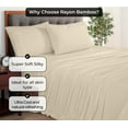 thumbnail image 4 of Royale Linens Bamboo King Flat Sheets Only - Cooling Sheets - Organic Viscose Derived from Bamboo - King Size Flat Sheet Only - Top Sheet - Breathable & Silky Bedding (King, Sand), 4 of 9