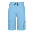 thumbnail image 6 of Havenre Mens Cargo Shorts with Multi-Pockets Lightweight Casual Drawstring Elastic Waist Cotton Relaxed Fit Twill Outdoor Short Pants for Hiking Fishing Work Sky Blue XXL, 6 of 7
