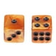 thumbnail image 3 of Paquete de 50 dados acrílicos de seis lados cuadrados de colores D6 de 12 mm con puntos 50 piezas marrón, 3 of 9
