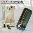 thumbnail image 2 of Dteck Wallet Case for Google Pixel 9 Pro / Pixel 9, Magnetic Clasp Zipper Purse PU Leather Wristlet Wallet Case with Credit Card Slot Holder Back Flip Cover with Strap for Pixel 9 Pro / Pixel 9,Green, 2 of 5