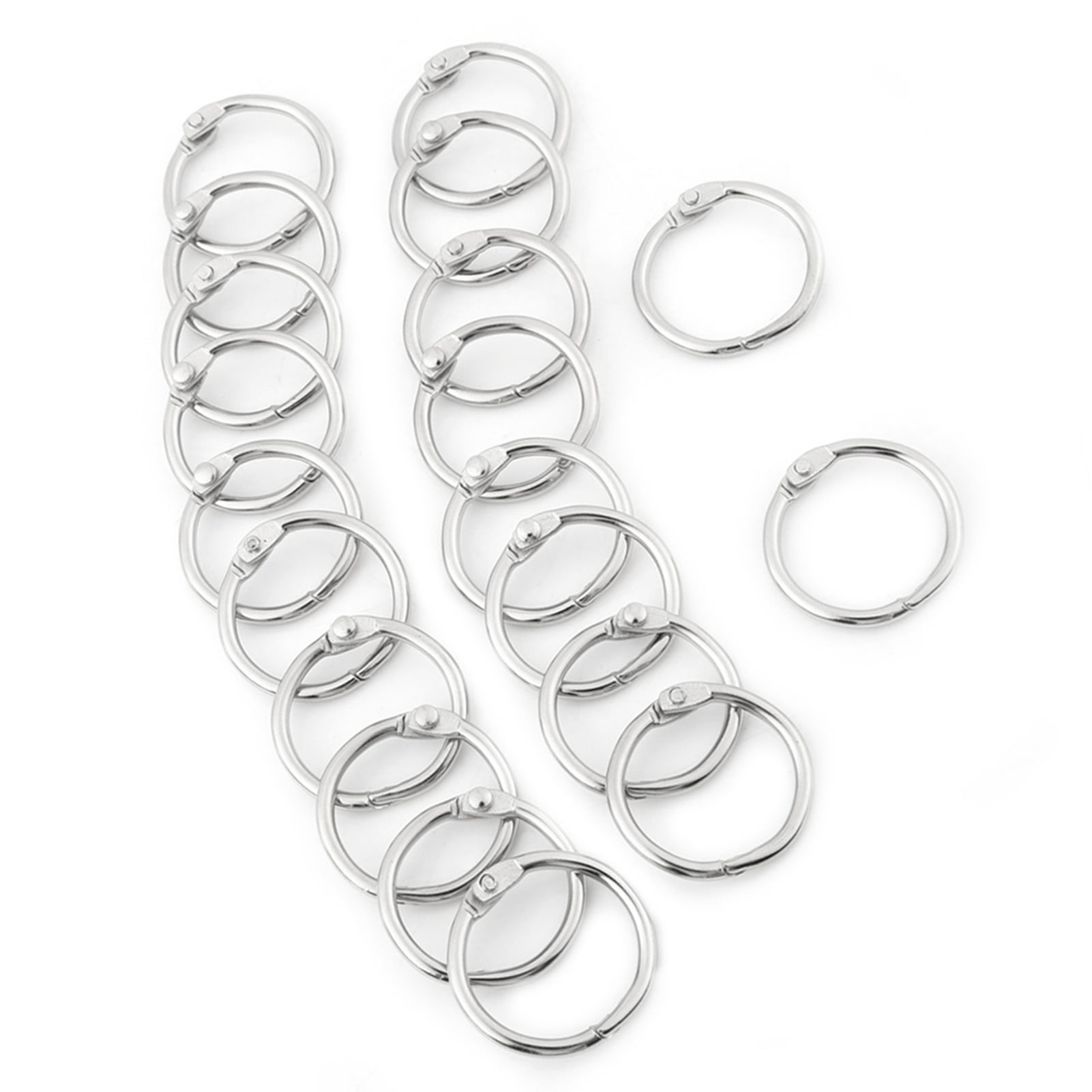 Lot De 100 Anneaux De Reliure Métalliques 25mm - Argent, Pour Cartes, Clés Et Scrapbooking