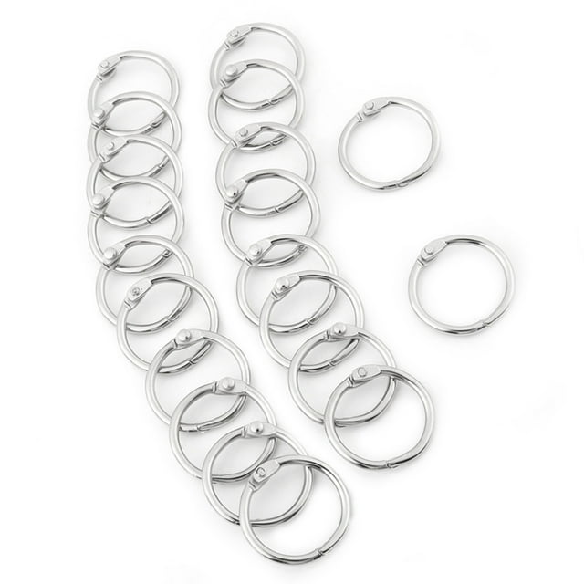 Split Key Ring 20PCS Metal Hinged Ring Book Binder Split Key Rings Album Scrapbook Loose Leaf Clip 25mm