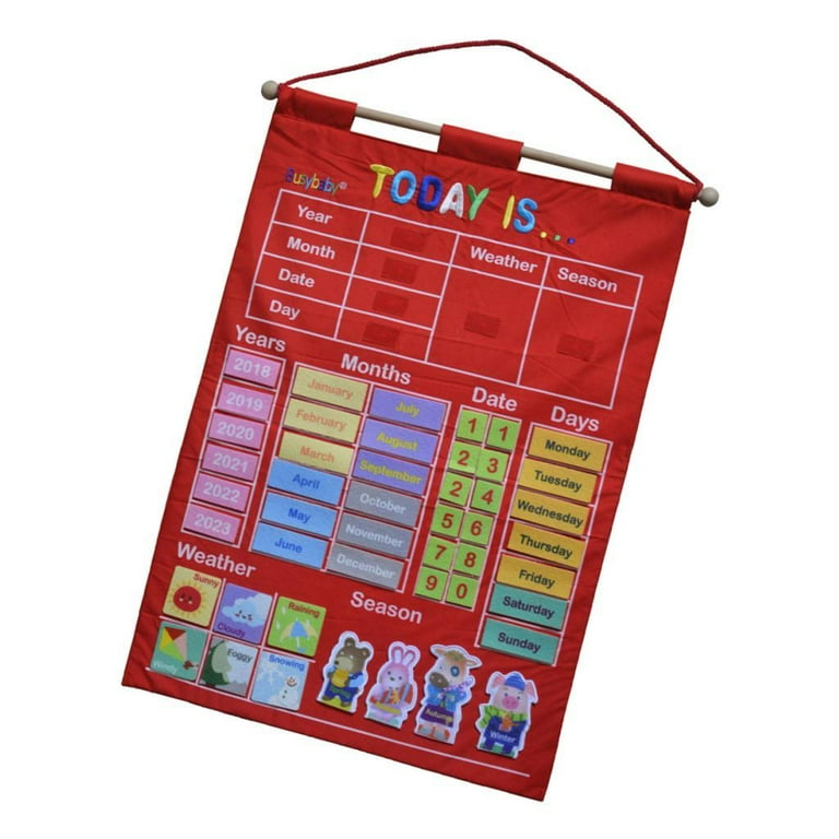 Daily Calendar for Kids, Daily Calendar for Toddlers, Learning Calendar for  Kindergarten, Preschool - , Date, Month, Season, Weather Red - Walmart.com