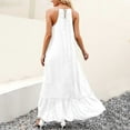 thumbnail image 4 of IROINNID Casual Dresses For Womens Summer High Low Ruffle Maxi Dress Spaghetti Strap Solid Flory Beach Long Dress Summer Saving Clearance, 4 of 9