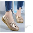 thumbnail image 5 of YAZI Women Slip On Leather Comfort Rubber Sole Flats Shoes, 5 of 6