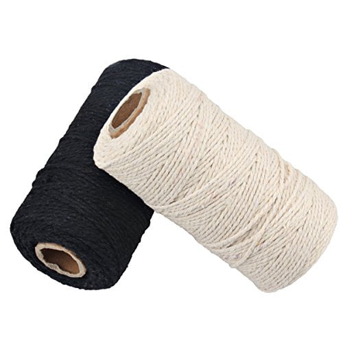 656 Feet Cotton Bakers Twine Spool 10 Ply,Crafts Twine String for DIY Crafts and Gift Wrapping Black and Red 