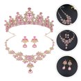 thumbnail image 4 of 1 juego de joyas nupciales, corona y joyas nupciales, conjunto de joyas de boda, tiara nupcial, pendientes y collar, 4 of 6