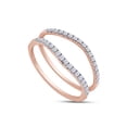thumbnail image 2 of 1/4 ct t.w Round Cut Lab Created Moissanite Diamond Curved Ring Guard Enhancer For Women In 14K Rose Gold Over Sterling Silver(D Color, VVS1 Clarity 0.25 Cttw)-5, 2 of 6