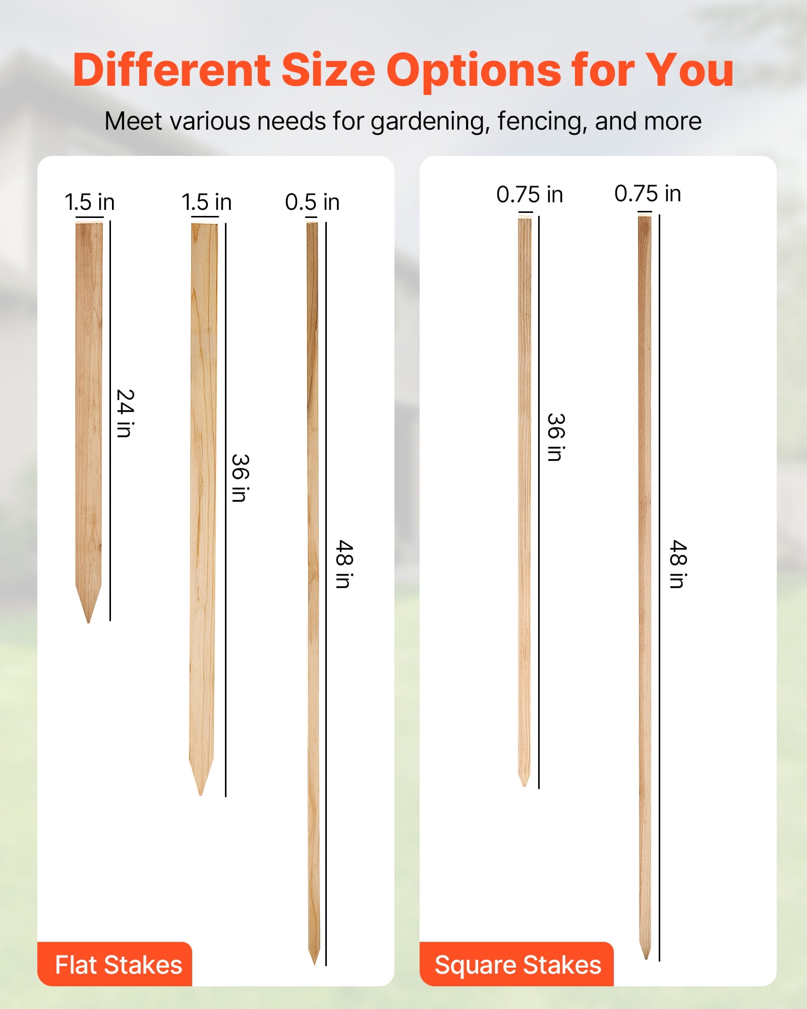 VEVOR Wooden Garden Stakes - Thumbnail 4