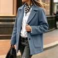 thumbnail image 4 of Asgosdo Women Wool Trench Coat Button Down Single Breasted Long Sleeve Soft Lined Casual Warm Peacoat Fall Winter Outerwear with Pockets, 4 of 7