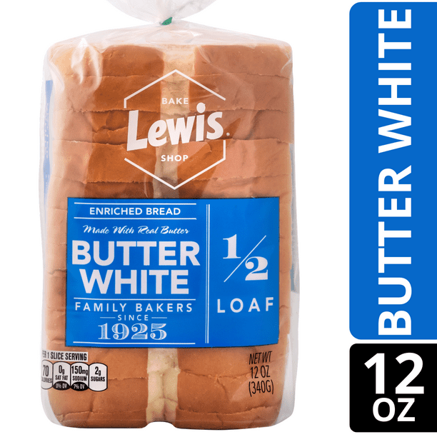 Lewis Bake Shop Half Loaf Butter White Bread 1 2 Loaf 12 Oz Walmart Com Walmart Com
