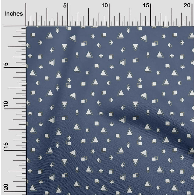 oneOone Coton Soie Tissu Carrédiamant & Triangle Géométrique Imprimé BTY 42 Pouces de Large