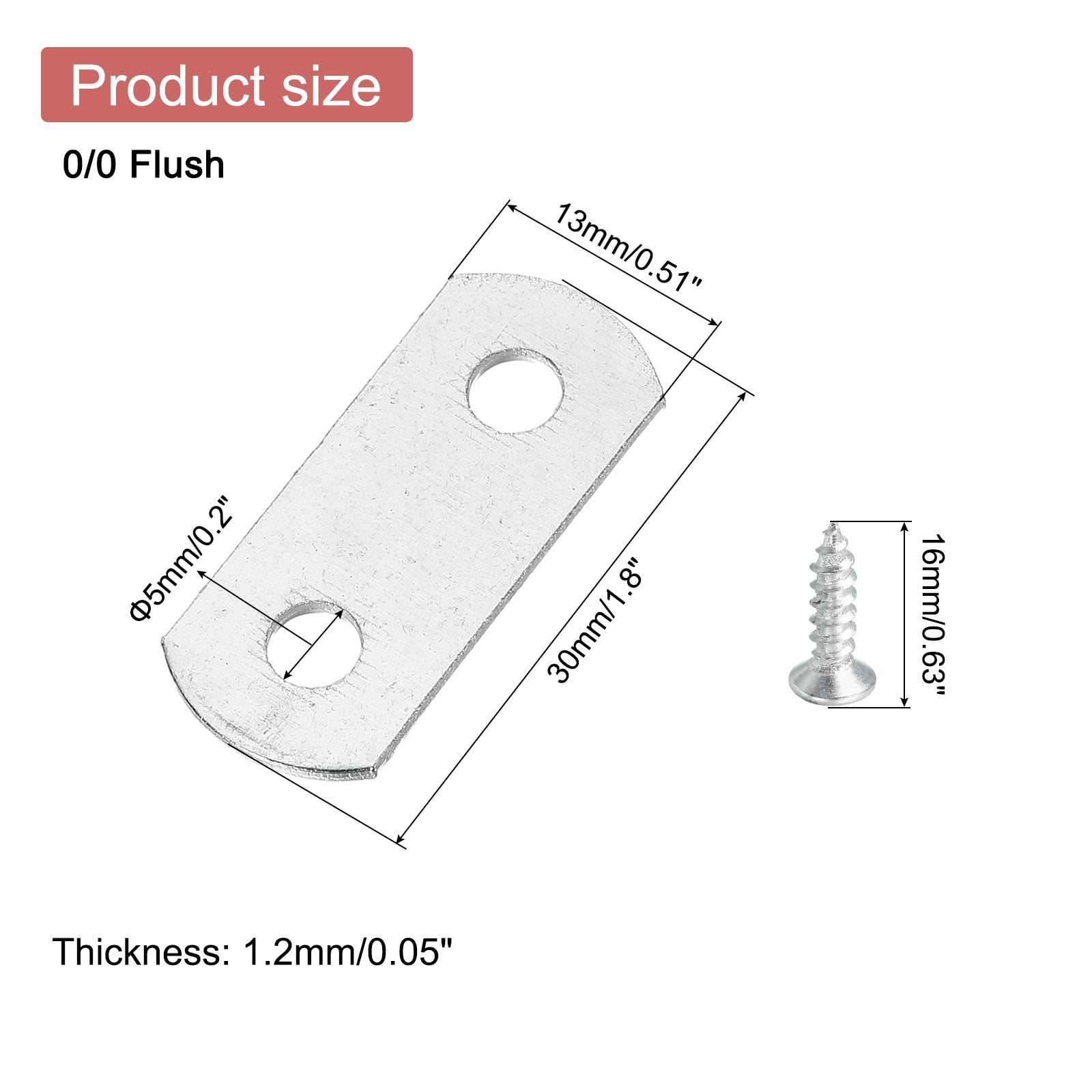 Uxcell 100 Pack 0/0 Flush Canvas Clips, Picture Framing Mirror Clip with 2 Hole, Silver