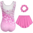 thumbnail image 2 of Lanbubble Girls Gymnastics Leotards Sleeveless Ballet Leotard for Girl Dance Outfit with Skirt Hair Scrunchie 5-9 Years, 2 of 8