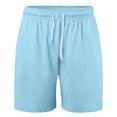 thumbnail image 4 of Youmylove Leisure Mens Shorts Mens Summer Shorts Elastic Waist Drawstring Beach Shorts Solid Color Loose Shorts With Pockets Classic Relaxed Fit Short, 4 of 5