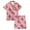 Pink, variant on FUNDUFI Kids Girls Pajamas Sets Short Sleeve Buttons Pajamas Tops Shorts 2Pcs Sleepewar Sets Cartoon Capybara Print Loungewear Comfy Child Clothing