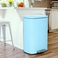 thumbnail image 2 of CL.HPAHKL 13 Gallon(50L) Kitchen Trash Can with Lid，Stainless Steel Garbage Can with Soft-Close Foot Pedal and Removable Inner Bucket, Trash Bin for Bathroom Bedroom Home Office, Blue, 2 of 8