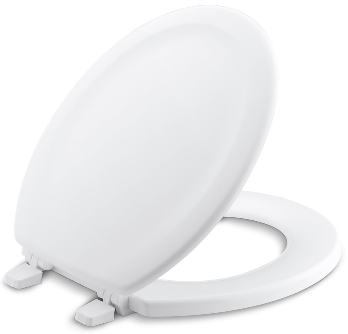 Bemis Slow Soft Close Hinge Round Closed Front Toilet Seat Lid Cover White Wood 