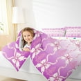 thumbnail image 4 of jejeloiu Cute Bow Ribbon Queen Comforter Set,Cartoon Bow Knot Bedding Sets,White Pink Ombre Bedding Comforter Set For Girls Kids,Ultra Soft Home Decor Reversible,3 Pieces, 4 of 8