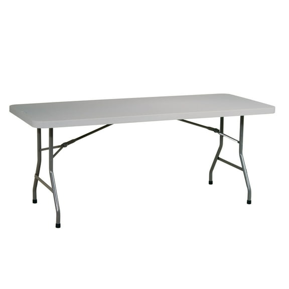 Office Star 6 foot Resin Multi Purpose Table in Light Gray