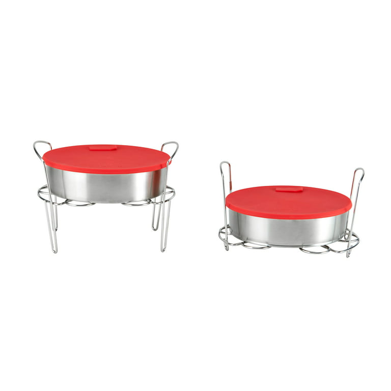 Instant Pot Cook/Bake Set of 2 - Wire Egg Racks and 1 Stainless Steel Pan with Lid
