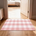 thumbnail image 5 of Area Rug, 24"x51" Pink and White Checkered Rug Plaid Outdoor Rugs, Soft Machine Washable Cotton Woven Welcome Mat Area Rugs for Home Decor, Bedroom, Doormat, Balcony, Porch, Patio, 5 of 6