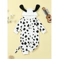 thumbnail image 2 of Arvbitana Infant Boys Girls Fall Hooded Rompers Cow Print Round Neck Oblique Zipper Long Sleeve Jumpsuits Baby Bodysuits 0-24M, 2 of 8