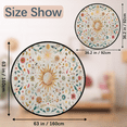 thumbnail image 2 of CURLYOOT Round Rug 3ft Sun Moon Boho Plant Area Rug, Washable Circle Mat Non Slip Floor Carpet Mat, Soft Indoor Rugs for Entryway Living Room Dining Room Bedroom, 2 of 7