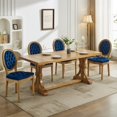 thumbnail image 5 of DONICK French Upholstered Dining Chairs,Farmhouse Round Back Tufted Solid Wood For Kitchen,Restaurant(Velvet,Blue,Set of 4), 5 of 8
