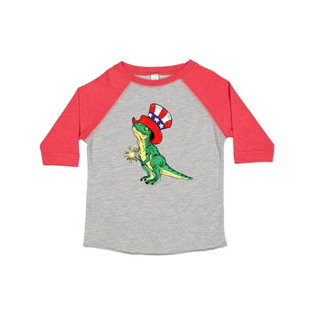 

Inktastic 4th of July Baby Rex in Uncle Sam Hat and Sparkler Gift Toddler Boy or Toddler Girl T-Shirt