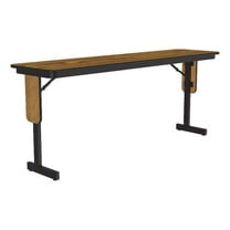 Correll SP 18x72 Contemporary Metal/Wood Folding Seminar Table in Medium Oak