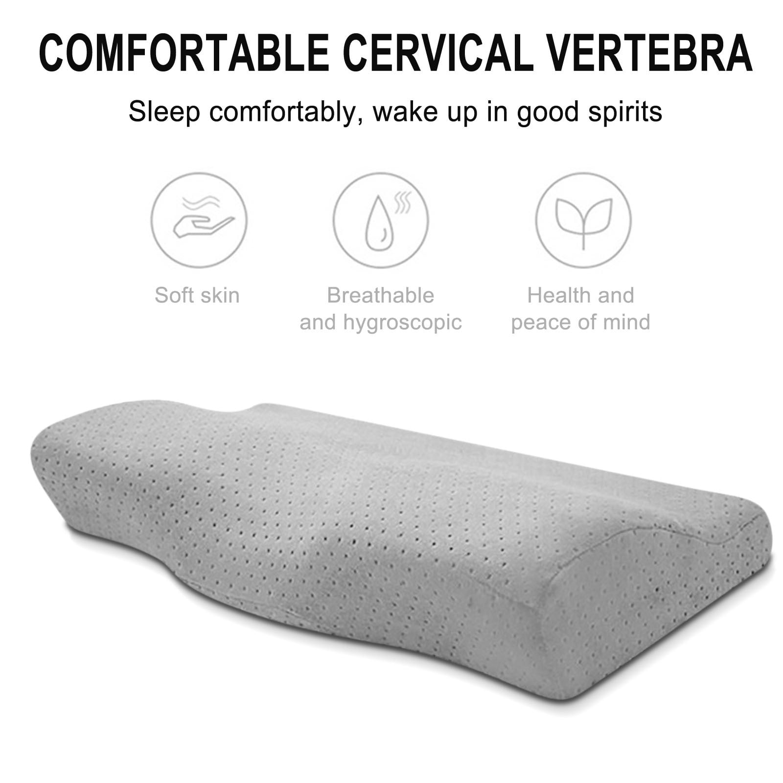 Cervical Neck Pillows for Pain Relief Sleeping, High-Density Memory Foam Pillow Neck for Bolster Support and Shoulder Relaxer, Decompression Devices Orthopedic Roll Pillow for Bed Office (Gray)