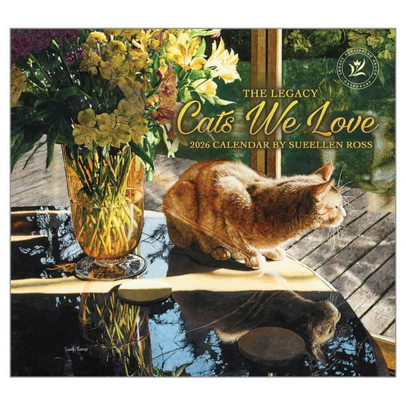 Legacy Publishing Group, Cats We Love by Sueellen Ross 2026 Wall Calendar, 13.38'' X 12.13'', 12-Month Calendar with Stapled Binding