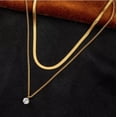thumbnail image 1 of Collar Dorado AGM con Dije Redondo de Cristal, 1 of 2