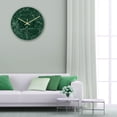 thumbnail image 2 of 1pc Hanging Clock Green Round Glass Marble Printing Acrylic Wall Clock without Battery for Living Room, 2 of 6