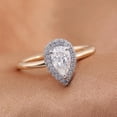 thumbnail image 2 of solitaire jewels 1.3CT Pear Moissanite Halo Engagement Ring For Women, 14K Yellow Gold, 2 of 8