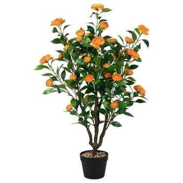 Topcobe 3.3 Feet Artificial Camellia Tree for Indoor and Outdoor, Artificial Green Plants for Home Decorate