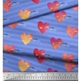 thumbnail image 3 of Soimoi Blue Poly Georgette Fabric Stripe,Arrow & Heart Printed Craft Fabric by the Yard 52 Inch Wide, 3 of 3
