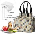 thumbnail image 4 of Pioneer Flower Floral Print Pattern Drawstring Lunch Bag Women - Drawstring Lunch Bag Insulated for Work Office - Stain-Resistant Large Lunchbags for Women with Multi-Pockets, 4 of 6
