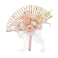 thumbnail image 2 of S SERENABLE Wedding Bouquet Bridal Hand Flower Chinese Hand Fan Creative Dance Fan Bouquet Bridal Holding Flowers for Ceremony Graduation Pink, 2 of 8