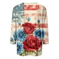 thumbnail image 6 of Lorytime Tshirts Shirts for Women 4th of July Tops Patriotic Graphic Outfits Lorytime 3/4 Sleeve Holidays Clothes, 6 of 7