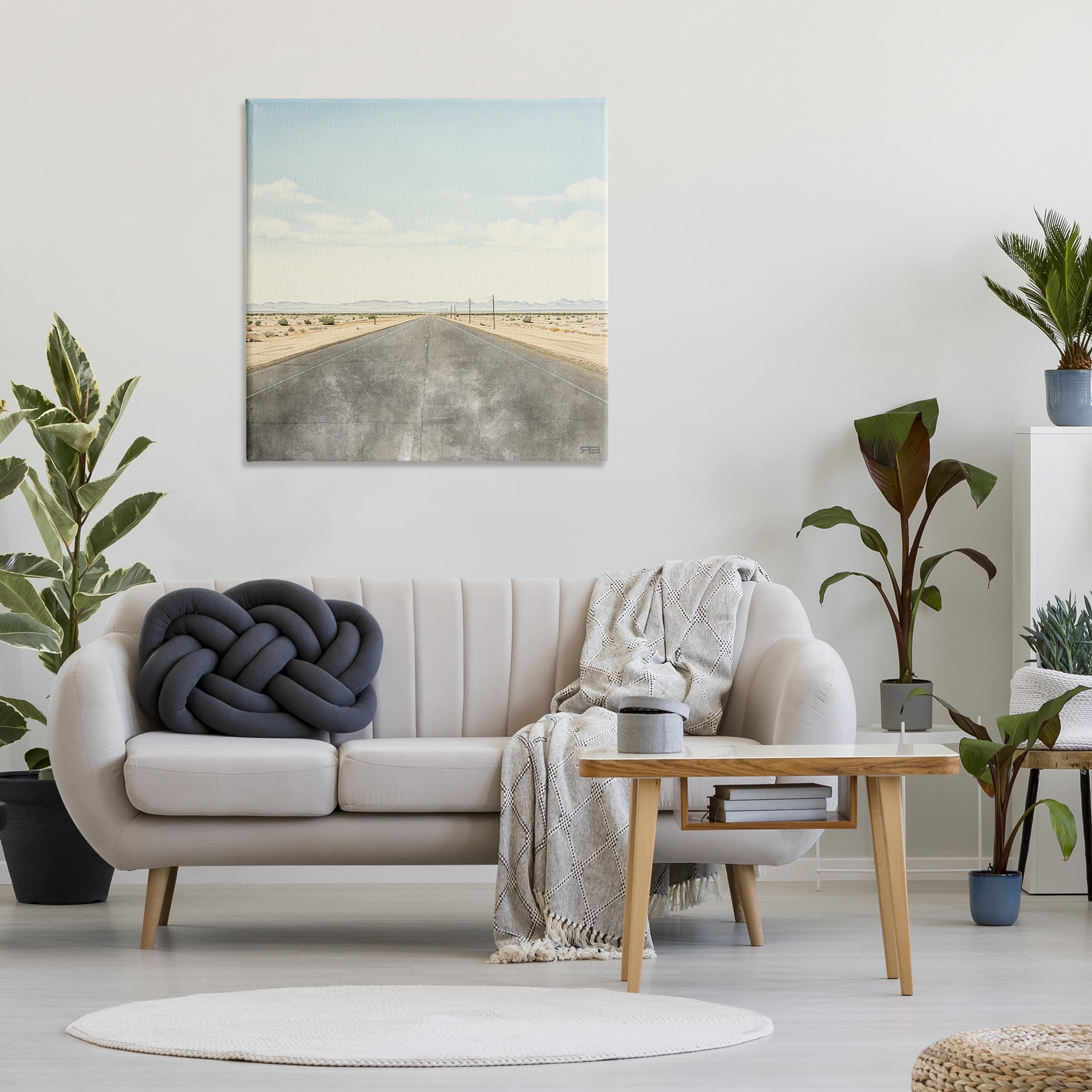 Stupell Industries Desert Horizon Highway Landscape Painting Gallery Wrapped Canvas Art Print Wall Art, 36 x 36