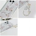 thumbnail image 4 of Compatible with iPhone Case,Luxury Crystal Clear Cute Bling Butterfly Wristband Strap Bracelet Chain Transparent Soft Shockproof Cover Phone Case (White,iPhone 13), 4 of 12