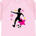 thumbnail image 4 of Inktastic Girl Playing Soccer- Pink and Yellow Stars Girls Long Sleeve Baby Bodysuit, 4 of 5