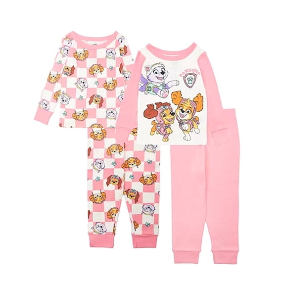 PAW Patrol Toddler Girl's Liberty, Skye and Everest 4-Piece Character Pajama Set, Size 4T