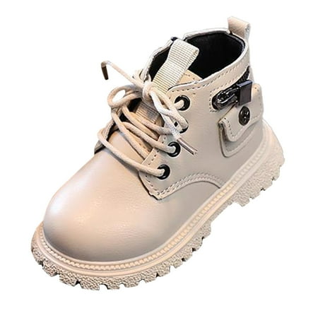 

Autumn Winter New Boys Girls British Style Single Boot Boys Kids Side Zipper Fashion Short Trend Shoes