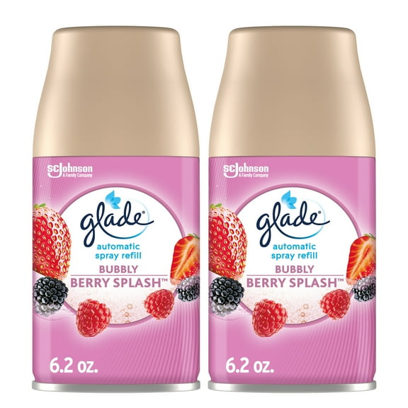 Glade Automatic Spray 2 Refills, Air Freshener, Bubbly Berry Splash, 2 x 6.2 oz