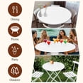 thumbnail image 7 of White Round Tablecloth, Fitted Table Cover with Elastic for 36"-44" Round Tables, Modern Minimalist Pure Soild Color Table Cloth Outdoor Indoor Dinning Party Waterproof Tablecloths, 7 of 7