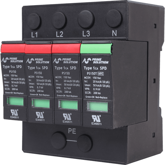 Prime Power Solutions PS150/3PN-S DIN Rail Surge Protective Device 150VAC 200kA