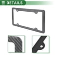 thumbnail image 5 of Unique Bargains License Plate Frame Aluminum Alloy Car Front Rear License Plate Holder with Screws Caps 4 Hole 1 Set Round Hole Narrow Frame Carbon Fiber Black, 5 of 8